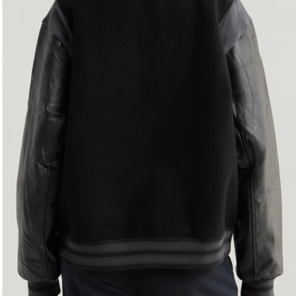 NWT Nike Sportswear Destroyer Leather & Wool Blend Varsity Bomber Jacket - Picture 3 of 5